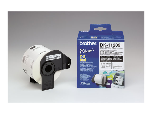 Brother DK-11209 - Black on white - 800) address labels - for Brother QL-1050, 1060, 1110, 500, 550, 560, 570, 580, 600, 650, 700, 710, 720, 820
