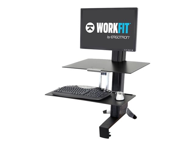 Ergotron WorkFit-S Single HD Workstation - Standing desk converter - rectangular - aluminium, high-grade plastic, powder-coated steel - black