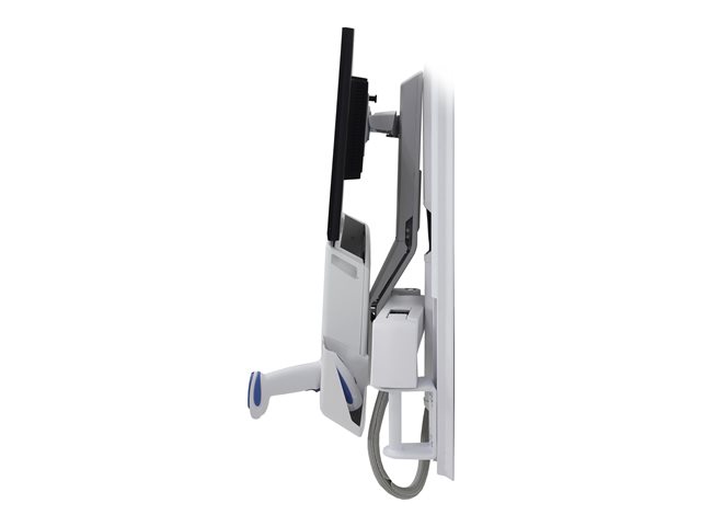 Ergotron StyleView - Mounting kit (mouse holder, wrist rest, barcode scanner holder, VESA adapter, wall mount bracket, keyboard tray, flat horizontal surface base, adjustable monitor arm, track mount bracket kit, slide-out mouse tray) - for LCD display / PC equipment - sit-stand combo arm with worksurface - aluminium, high-grade plastic - white - screen size: up to 24\" - wall-mountable