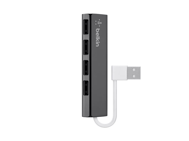 Belkin Ultra-Slim Travel - Hub - 4 x USB 2.0 - desktop