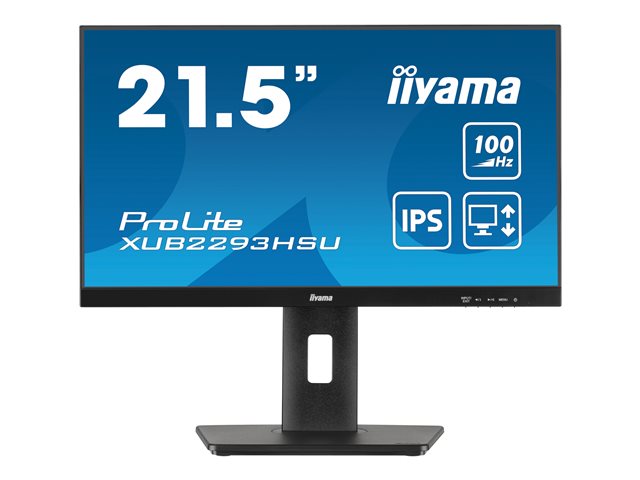 iiyama ProLite XUB2293HSU-B7 - LED monitor - 21.5\" - 1920 x 1080 Full HD (1080p) @ 100 Hz - IPS - 300 cd/m² - 1000:1 - 1 ms - HDMI, DisplayPort - speakers - matte, black