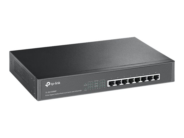 TP-Link TL-SG1008MP - Switch - unmanaged - 8 x 10/100/1000 (PoE+) - desktop, rack-mountable - PoE+ (126 W)