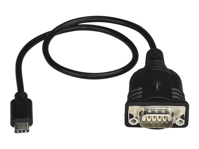 StarTech.com USB C to Serial Adapter Cable with COM Port Retention, 16\" (40cm) USB Type C to RS232 (DB9) Serial COM Port Converter Cable, For PLCs, Scanners, Printers, Windows/macOS/Linux - Up to 921.6 Kbps Baud (ICUSB232PROC) - USB / serial cable - DB-9 (M) to 24 pin USB-C (M) - 40 cm - black