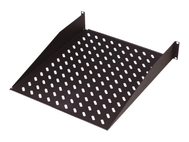 2U FIXED SHELF FOR RACKS FROM 450 MM DEPTH 88X482X349 MM UP TO 25 KG BLACK (RAL 9005)