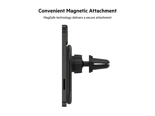 Belkin BoostCharge - Car wireless charging holder - 10 Watt - black - for Apple iPhone 12, 12 mini, 12 Pro, 12 Pro Max