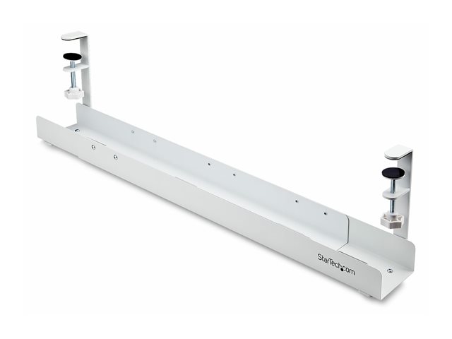 StarTech.com Under Desk Cable Management Tray, Clamp-on Installation - Cable management tray - under-desk mountable - white - 120 cm