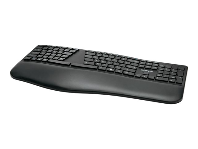Kensington Pro Fit Ergo Wireless Keyboard - Keyboard - wireless - 2.4 GHz, Bluetooth 4.2 - French - black