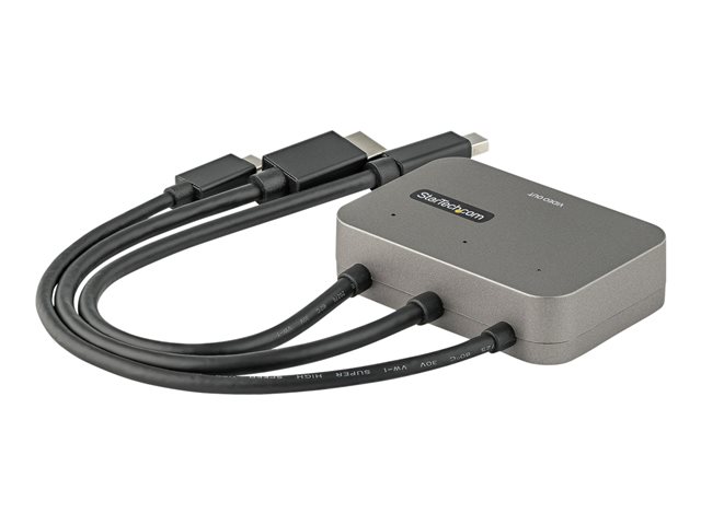 StarTech.com 3-in-1 Multiport to HDMI Adapter, 4K 60Hz USB-C, HDMI or Mini DisplayPort to HDMI Converter for Conference Room, Digital AV Video Adapter to Connect HDMI Monitor/Display - USB Type-C/HDMI/mDP to HDMI (CDPHDMDP2HD) - Adapter - HDMI, Mini DisplayPort, 24 pin USB-C male to HDMI, Micro-USB Type B (power only) female - black - 4K60Hz (3840 x 2160) support