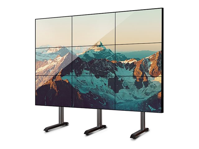 B-TECH System X BT8370 - Stand - for 3x3 video wall - universal - lockable - black with black column - screen size: 55\"-60\" - mounting interface: up to 600 x 400 mm - free-standing - for B-TECH BT7032, BT7033, System 2 BT7863, Universal BT8370