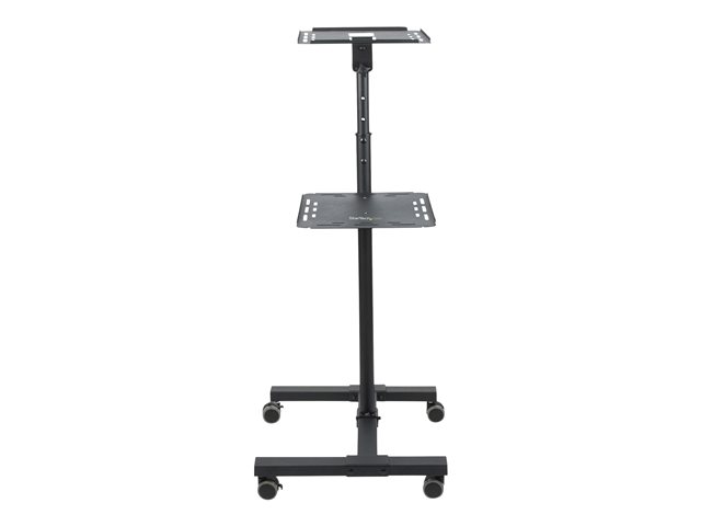 StarTech.com Mobile Projector and Laptop Stand/Cart, Heavy Duty Portable Projector Stand (2 Vented Shelves, hold 22lb/10kg each), Height Adjustable Rolling AV Presentation Cart with Wheels - Lockable Casters - Cart - for projector / notebook - steel