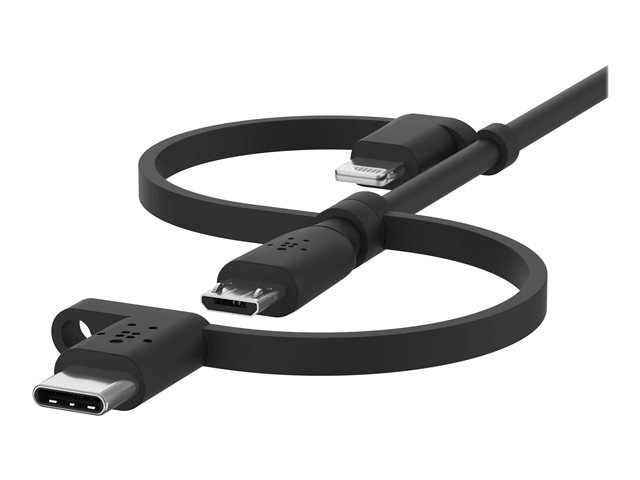Belkin BoostCharge Universal - USB cable - USB male to Micro-USB Type B, Lightning, 24 pin USB-C male - 1 m