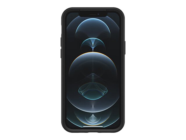 OtterBox Symmetry Series - ProPack Packaging - back cover for mobile phone - polycarbonate, synthetic rubber - black - for Apple iPhone 12, 12 Pro