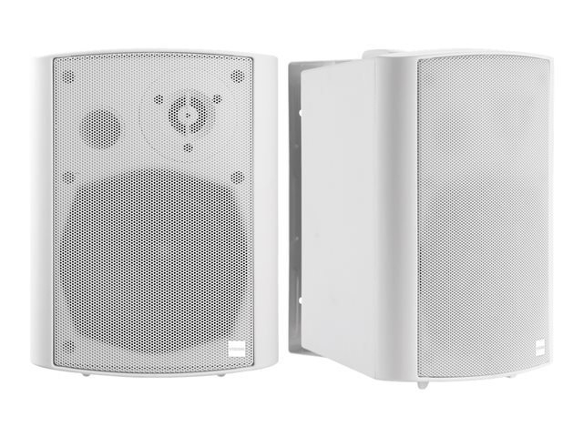 VISION Professional Active 5.25\" Wall Speakers - LIFETIME WARRANTY - 2 x 15w (RMS) - 2-way - 1 x minijack input  / 1 x 2-Phono input (summed) - internal power supply - C wall brackets included - white