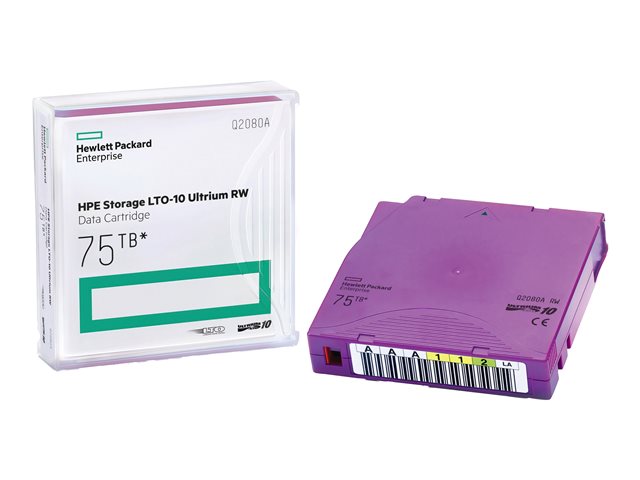 HPE Storage LTO-10 Ultrium RW Non Custom Labeled Data Cartridge with Case - 20 x LTO Ultrium 10 - 30 TB / 75 TB - non custom labelled - purple