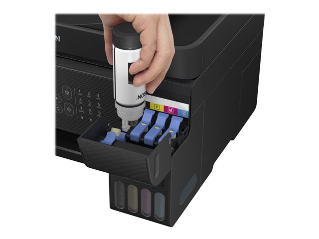 Epson EcoTank ET-4800 - Multifunction printer - colour - ink-jet - refillable - A4 (media) - up to 10 ppm (printing) - 100 sheets - 33.6 Kbps - USB, LAN, Wi-Fi - black