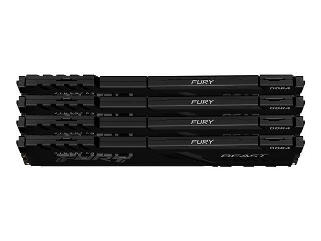 Kingston FURY Beast - DDR4 - kit - 128 GB: 4 x 32 GB - DIMM 288-pin - 2666 MHz / PC4-21300 - CL16 - 1.2 V - unbuffered - non-ECC - black