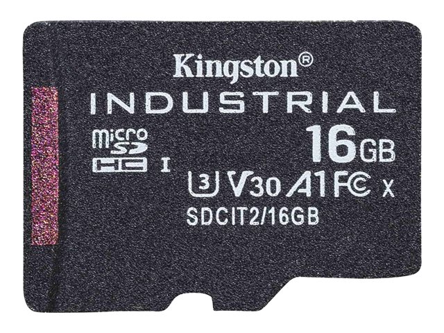 Kingston Industrial - Flash memory card - 16 GB - A1 / Video Class V30 / UHS-I U3 / Class10 - microSDHC UHS-I