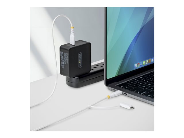 StarTech - USB cable - USB-C (M) to USB-C (M) - USB 2.0 - 1 m - passive, USB Power Delivery (60W), USB Power Delivery (30W), rugged, up to 480 Mbps, 2-in-1 - white