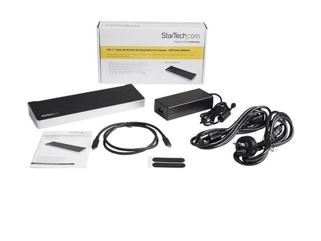 StarTech.com 4K USB-C Dock - Triple Monitor - Mac & Windows - 60W USB PD (DK30CH2DPPDU) - Docking station - USB-C - HDMI, 2 x DP - 1GbE - 60 Watt