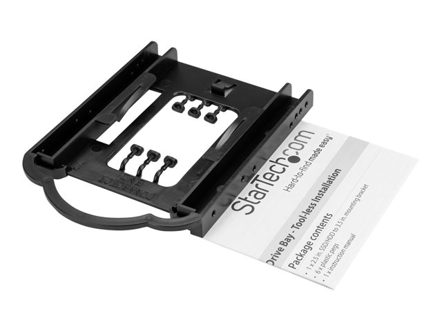 StarTech.com 2.5\" HDD / SDD Mounting Bracket for 3.5\" Drive Bay - Tool-less Installation - 2.5 Inch SSD HDD Adapter Bracket (BRACKET125PT) - Storage bay adapter - 3.5\" to 2.5\" - black - for P/N: M2E4SFF8643, PEX4SFF8643, U2M2E125