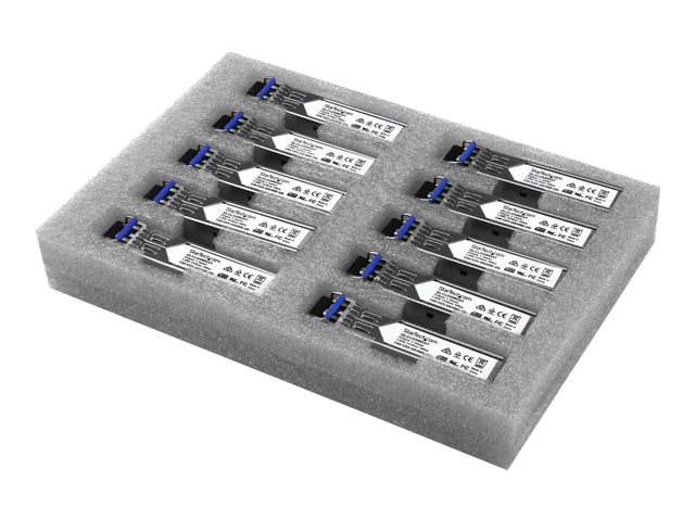 StarTech.com Cisco GLC-LH-SMD Compatible SFP Module, 1000BASE-LX/LH, 1GbE Single Mode (SMF) Fiber SMF Optic Transceiver, 1GE Gigabit Ethernet, LC Connector, 10km 1310nm, Firepower, ASR920 (GLCLHSMD10ST) - SFP (mini-GBIC) transceiver module (equivalent to: Cisco GLC-LH-SMD) - 1GbE - 1000Base-LX, 1000Base-LH - LC - up to 10 km - 1310 nm (pack of 10)