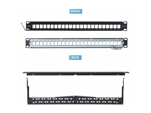 24 Port 1U Blank Keystone Patch Panel