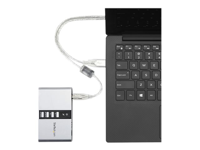 StarTech.com 7.1 USB Sound Card - External Sound Card for Laptop with SPDIF Digital Audio - Sound Card for PC - Silver (ICUSBAUDIO7D) - Sound card - 48 kHz - 7.1 - USB 2.0 - for P/N: MU15MMS, MU6MMS