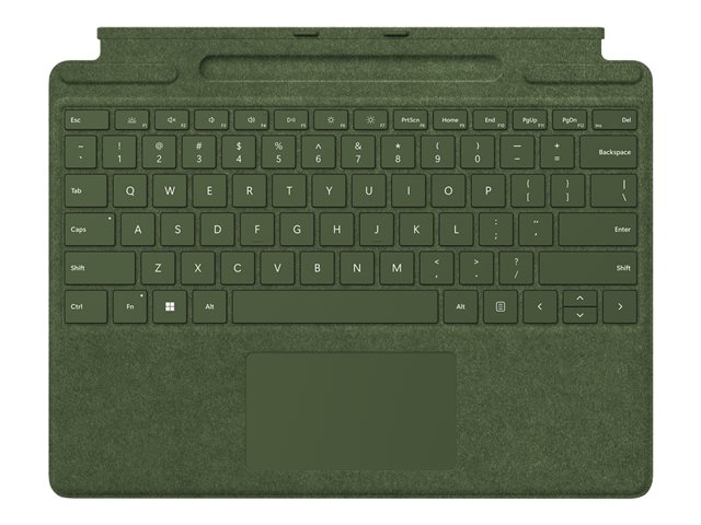 Microsoft Surface Pro Signature Keyboard - Keyboard - with accelerometer, touchpad, Surface Slim Pen 2 storage and charging tray - QWERTY - English - forest - for Surface Pro 8, Pro 9, Pro X