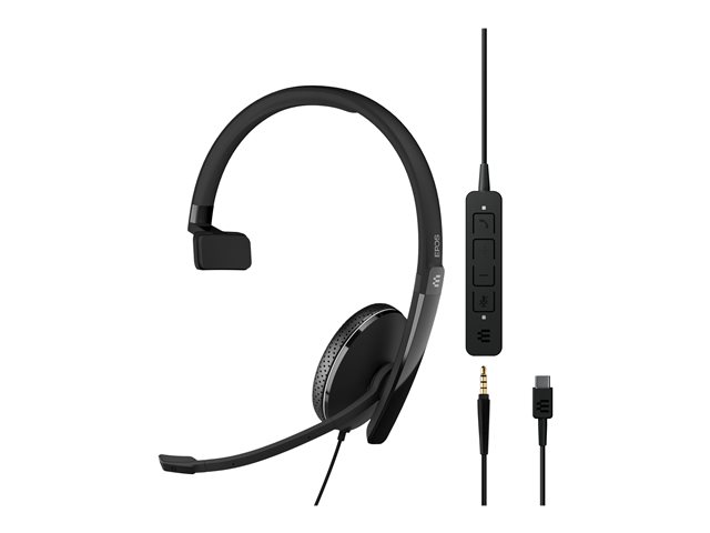 EPOS ADAPT 135 USB-C II - ADAPT 100 Series - headset - on-ear - wired - 3.5 mm jack, USB-C - black - Optimised for UC