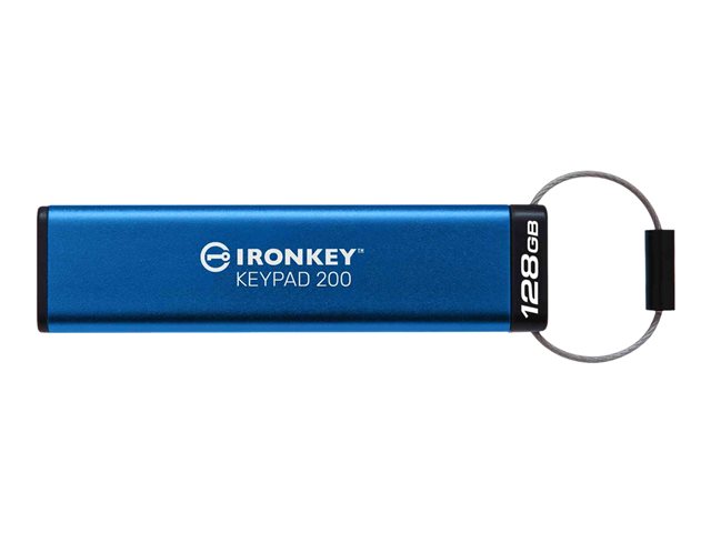 Kingston IronKey Keypad 200 - USB flash drive - encrypted - 128 GB - USB 3.2 Gen 1
