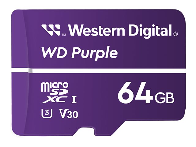 WD Purple WDD064G1P0A - Flash memory card - 64 GB - UHS-I U1 / Class10 - microSDXC - purple