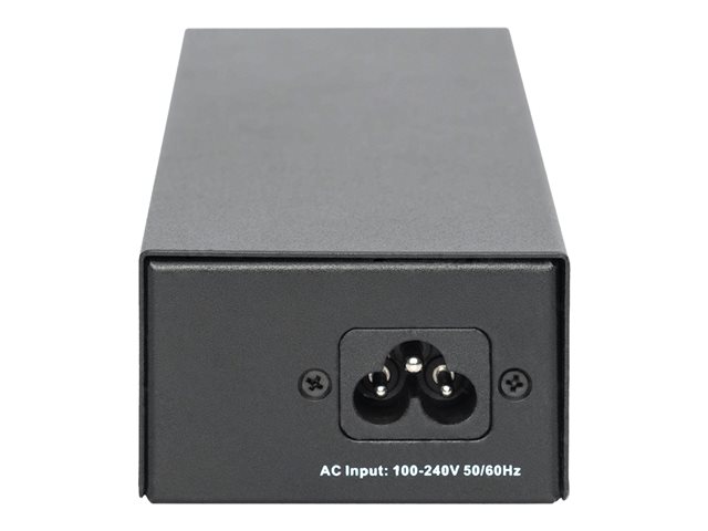 GIGABIT ETHERNET POE++ INJECTOR 802.3BT POWER PINS: 4/5(+)7/8(-) AND 3/6(+) 1/2(-) 85W
