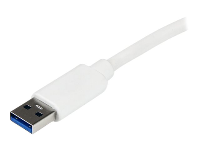 StarTech.com USB 3.0 to Gigabit Ethernet Adapter NIC w/ USB Port (White) - USB 3.0 NIC - 10/100/1000 Mbps USB 3.0 LAN Adapter (USB31000SPTW) - Network adapter - USB 3.0 - Gigabit Ethernet - white