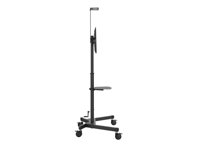 VISION Professional Display Floor Stand - LIFETIME WARRANTY - Steel construction - Trolley fits displays 31-80\" with VESA sizes up to 600 x 400 - Rotates portrait to landscape - Crank handle adjusts height - Tilt adjustment - Laptop and VC shelves in