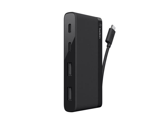Belkin USB-C 4-Port Mini Hub - Hub - 4 x SuperSpeed USB 3.0 - desktop