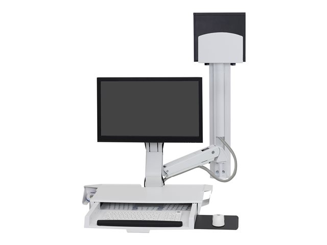 Ergotron SV Combo System with Worksurface & Pan, Medium CPU Holder - Mounting kit (CPU holder, wrist rest, wall mount bracket, track mount bracket kit, slide-out mouse tray, monitor mount, barcode scanner and mouse holder, combo arm, work surface wit