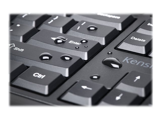 Kensington Pro Fit Low-Profile Desktop Set - Keyboard and mouse set - wireless - 2.4 GHz - German - black