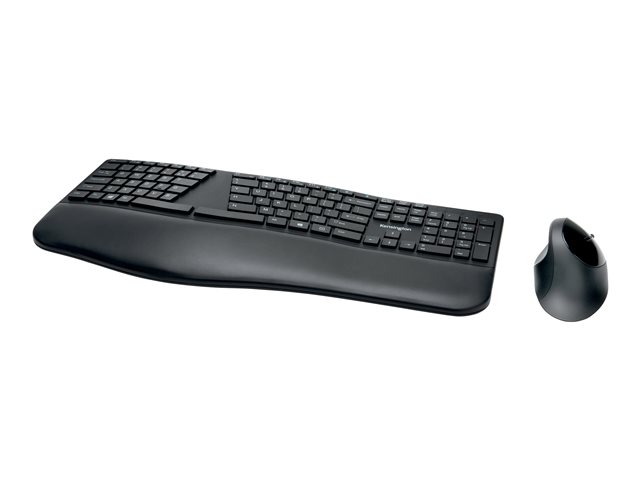 Kensington Pro Fit Ergo Wireless Keyboard and Mouse - Keyboard and mouse set - wireless - 2.4 GHz, Bluetooth 4.0, Bluetooth 4.2 - French - black