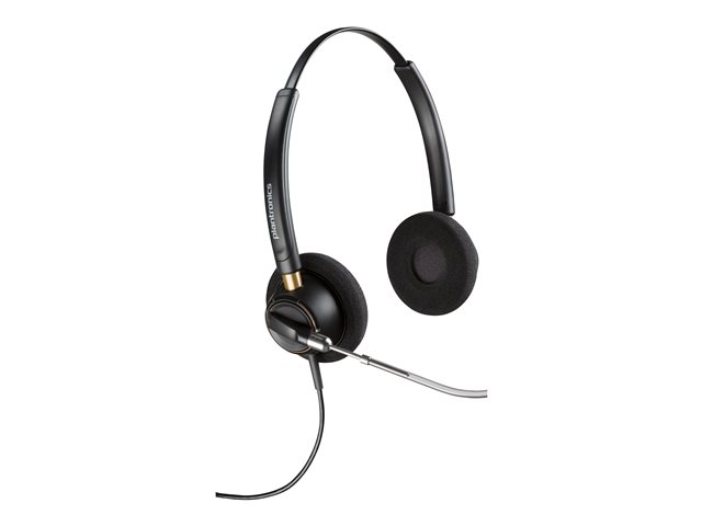 Poly EncorePro 520V Binaural Headset VoiceTube +Quick Disconnect EMEA - INTL English - Euro plug - Replaces Poly SKU 89436-02