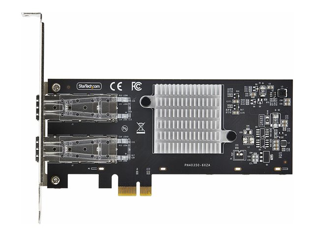 StarTech.com 2-Port GbE SFP Network Card, PCIe 2.0 x1, Intel I350-AM2 2x 1GbE Controller, 1000BASE Copper/Fiber Optic, Dual-Port Gigabit Ethernet NIC, Desktop/Server Backplanes - Windows and Linux Compatible (P021GI-NETWORK-CARD) - Network adapter - PCIe 2.0 - Gigabit SFP x 2 - black