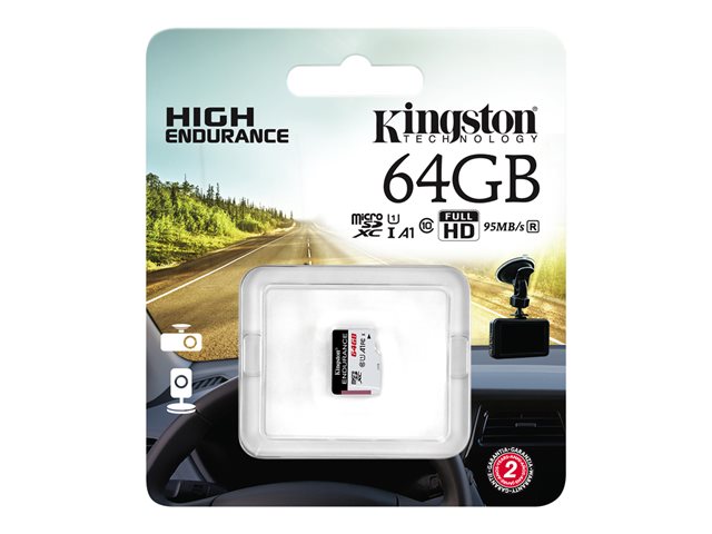 Kingston High Endurance - Flash memory card - 64 GB - A1 / UHS-I U1 / Class10 - microSDXC UHS-I
