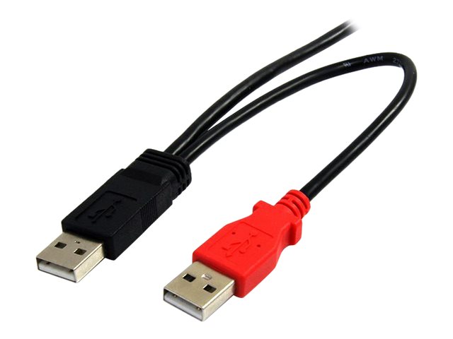 StarTech.com 6 ft USB Y Cable for External Hard Drive - USB A to mini B - USB cable - USB (M) to mini-USB Type B (M) - USB 2.0 - 6 ft - black - USB2HABMY6 - USB cable - USB (M) to mini-USB Type B (M) - USB 2.0 - 1.8 m - black - for P/N: SAT1810U2, SLMSOPTB, PEXUSB7LP
