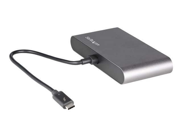 StarTech.com Thunderbolt 3 Mini Dock - Portable Dual Monitor w/ DP 4K 60Hz - 2X USB-A Hub (3.2/2.0), GbE - 28cm Cable - TB3 Multiport Adapter - Mac/Windows- Upgraded Version of TB3DKM2DP (TB3DKMDPL) - Docking station - Thunderbolt 3 - 2 x DP - 1GbE