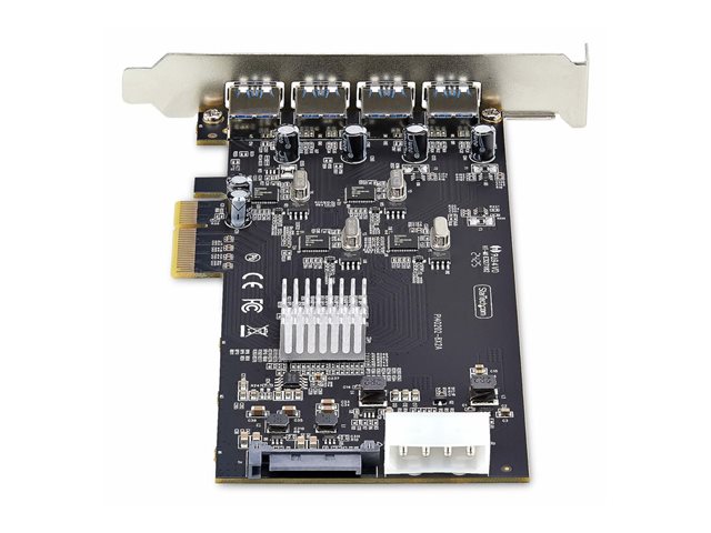 StarTech.com 4-Port USB-A PCIe Card, USB 3.2 5Gbps, 4x USB Controllers - USB adapter - PCIe 2.0 x4 - USB 3.2 Gen 1 x 4 - black - for P/N: FCREADMICRO3V2, USB315AC1M, USB3S2SAT3CB
