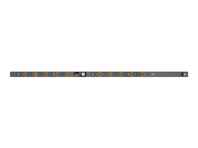 RPDU SWITCHED OUTLET LEVEL MONITORING EC 32A 230V 7.3KW VERTICAL (36) COMBINATION C13/C19 10FT / 3M POWER CORD WITH 1P+N+E (IP44) BLACK POWDER COAT.