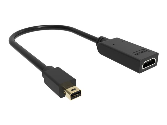 VISION Professional installation-grade Mini DisplayPort to HDMI adaptor - LIFETIME WARRANTY - 4K 60Hz - gold connectors - HDMI 2.0 - does not convert HDMI to DP - mDP (M) to HDMI (F) - ATI eyefinity multi-screen display - overall length 225 mm -  outer 5.5 mm - 30 AWG - black