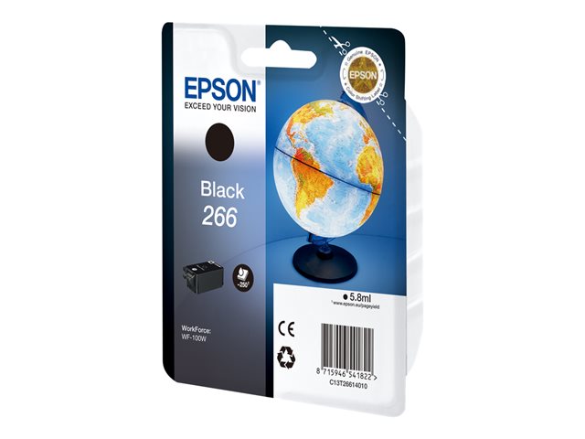 Epson 266 - 5.8 ml - black - original - blister with RF alarm - ink cartridge - for WorkForce WF-100W, WF-110W