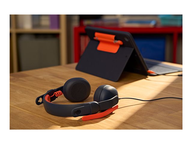 Logitech Zone Learn Wired On-Ear Headset for Learners, 3.5mm AUX - Headphones with mic - on-ear - replacement - wired - 3.5 mm jack