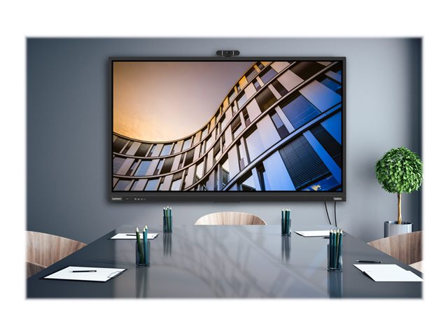 Lenovo ThinkVision T75 - 75\" Diagonal Class LED-backlit LCD display - interactive - with touchscreen (multi touch) / 8-microphone array / 4K camera - Smart TV - Android - 4K UHD (2160p) 3840 x 2160 - HDR - Direct LED