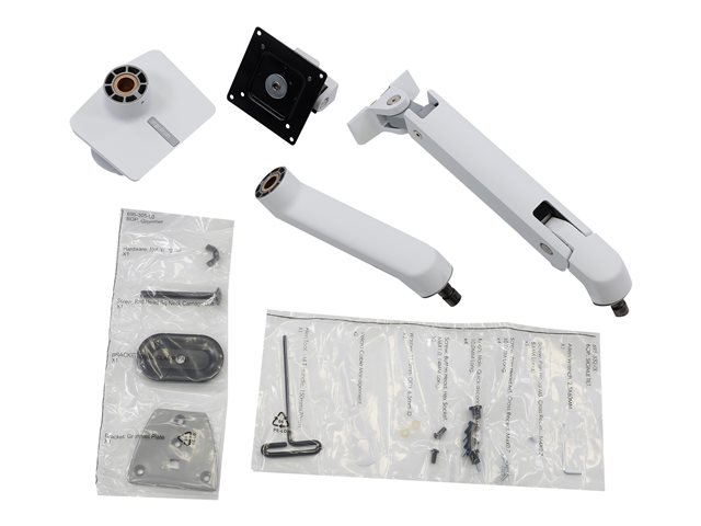 Ergotron HX - Mounting kit (articulating arm, desk clamp mount, extender arm, grommet mount, HD pivot) - Constant Force Technology - for LCD display/ curved LCD display - white - screen size: up to 49\"